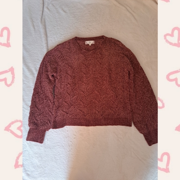 Pink Rose Sweaters - Chenille Sweater